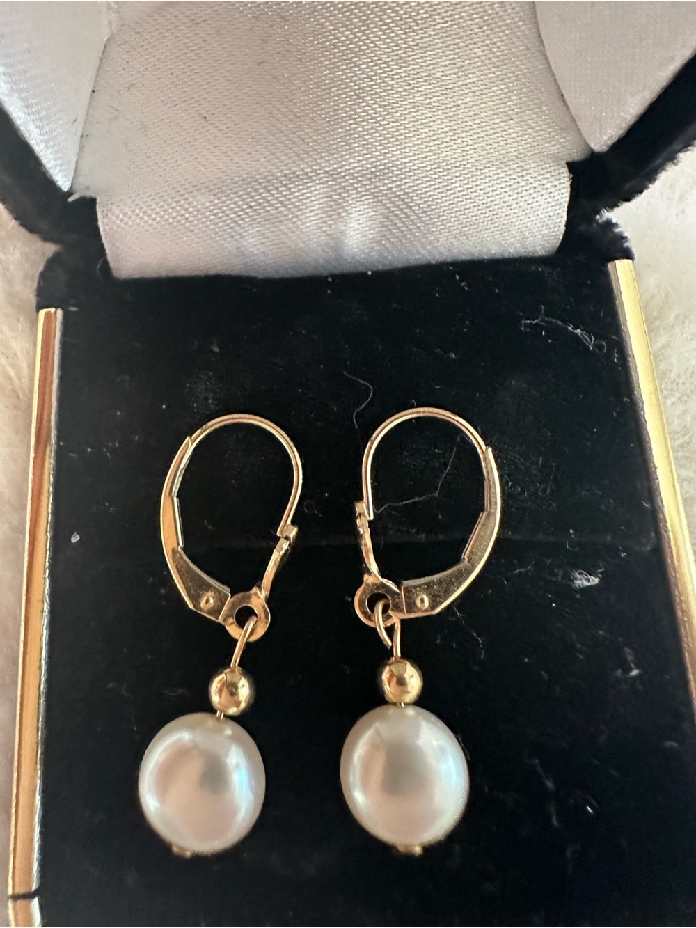14 karat gold Gold Leverback Pearl Drop Earrings - Classic Women's Jewelry